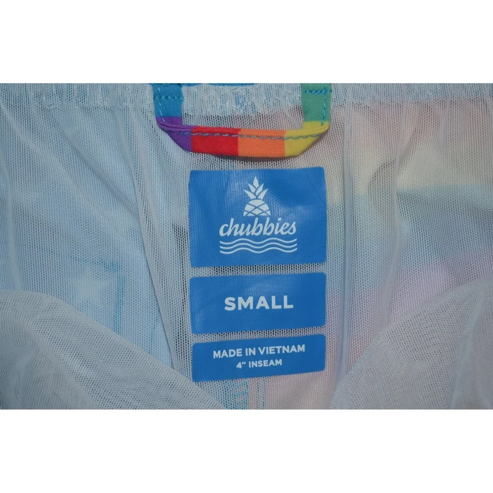 Chubbies Shorts Mens Small Rainbow Flag Swim Trunks Mesh Lined 4